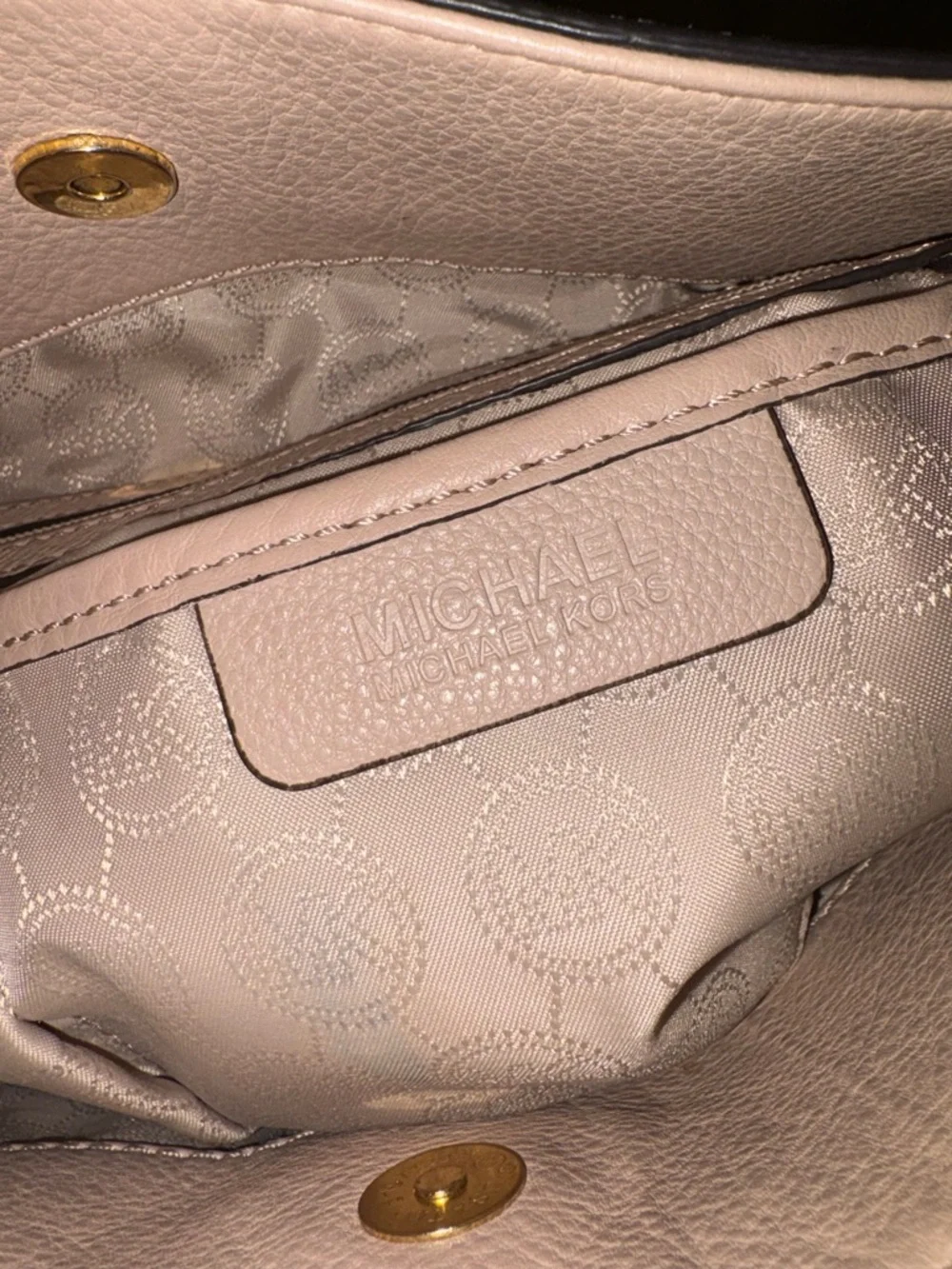 ❤️Michael Kors Hamilton Satchel Snake Trim Lock Bag Blush Beige
